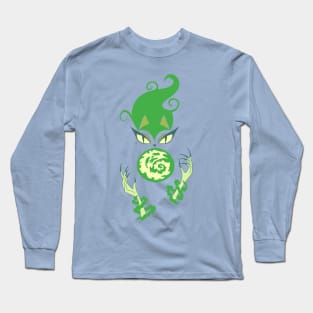 Witchy Kitty Crystal Ball Color Long Sleeve T-Shirt